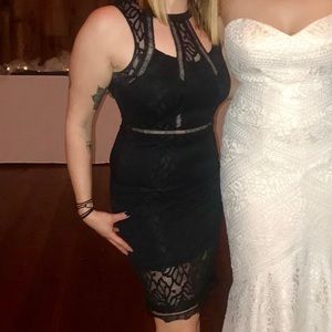 Black lace cocktail dress
